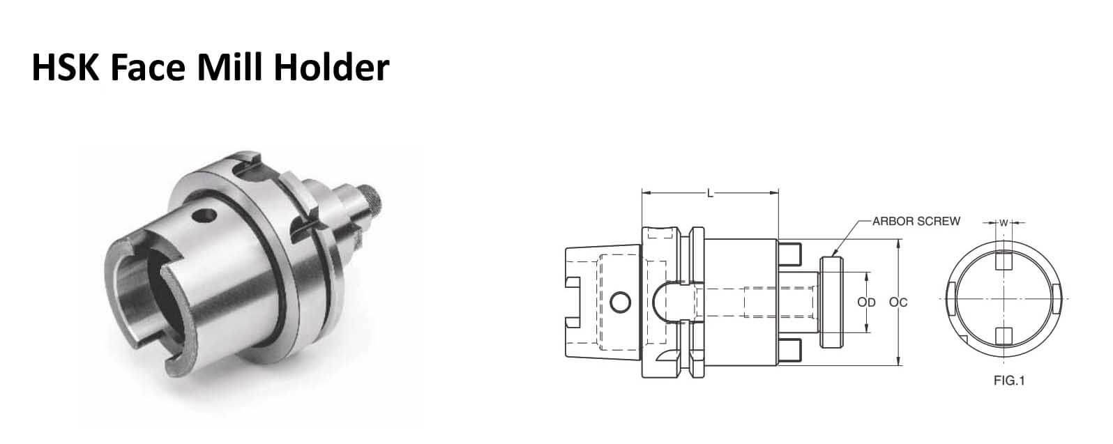 HSK-A 100 FMH 2.000 - 2.50 Face Mill Holder (Balanced to 2.5G 25000 RPM) (DIN 6357)